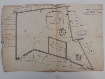 Archives du Rhône - Visites des vingt cimetières de la ville de Lyon et de ses Faubourgs, paroisse de Saint-Vincent, plan du cimetière