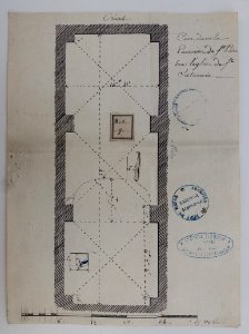 Archives du Rhône - Visites des vingt cimetières de la ville de Lyon et de ses Faubourgs, église Saint-Saturnin, plan de la cave