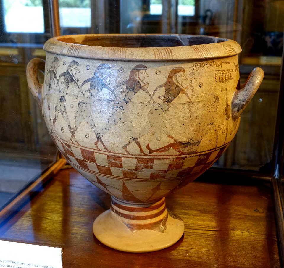 Aristonothos krater, view 1, Greek, from Caere (Cerveteri), ceramic, 2nd quarter of 7th century BC - Musei Capitolini - Rome, Italy - DSC05900