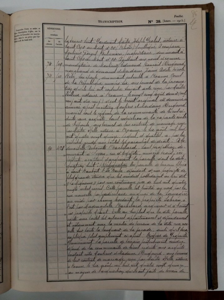 Archives départementales du Rhône - Cote 4Q6-1590 - Acte de vente Dugourd - Bachelard, page 2
