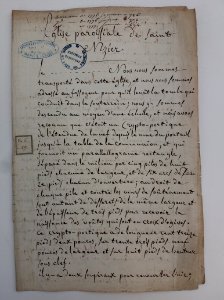 Archives du Rhône - Visites des vingt cimetières de la ville de Lyon et de ses Faubourgs, église paroissiale de Saint Nizier, rapport (1)