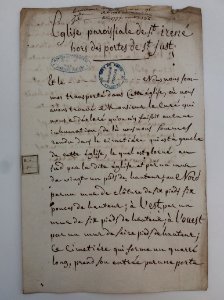 Archives du Rhône - Visites des vingt cimetières de la ville de Lyon et de ses Faubourgs, église paroissiale de Saint Iréné hors des portes de Saint Just, rapport (1)