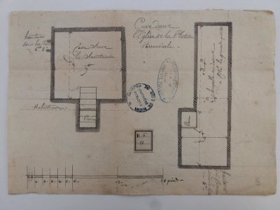 Archives du Rhône - Visites des vingt cimetières de la ville de Lyon et de ses Faubourgs, église de la Platière, plan de la cave