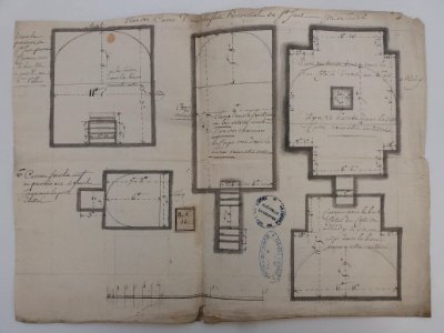 Archives du Rhône - Visites des vingt cimetières de la ville de Lyon et de ses Faubourgs, église Saint-Just, plan des caves