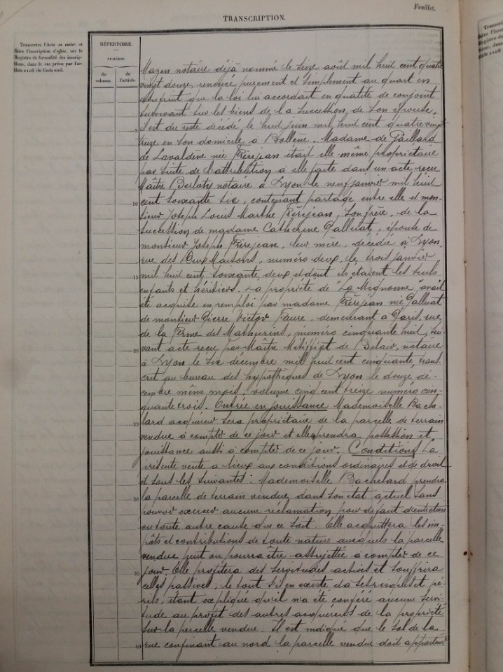 Archives départementales du Rhône - Cote 4Q6-1590 - Acte de vente Dugourd - Bachelard, page 5