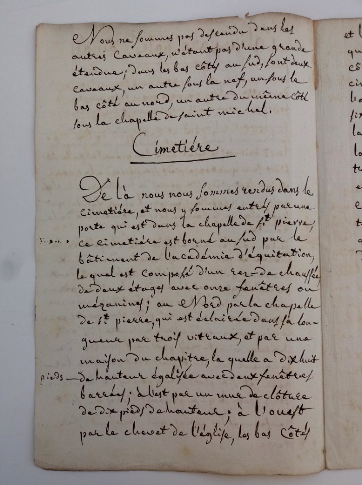 Archives du Rhône - Visites des vingt cimetières de la ville de Lyon et de ses Faubourgs, église paroissiale d'Ainay, rapport (2)