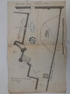Archives du Rhône - Visites des vingt cimetières de la ville de Lyon et de ses Faubourgs, paroisse de Sainte-Croix, plan du cimetière