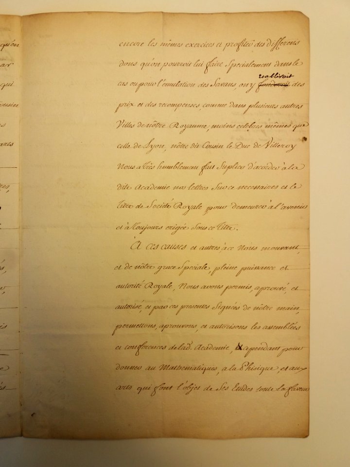 Archives du Rhône - 6D1 - Nouvelles lettres patentes de la Société Royale de Lyon du 1er Nov 1750 (3)