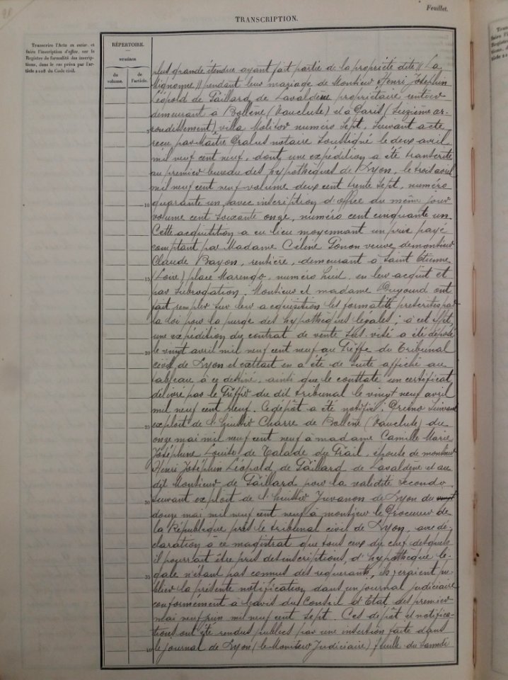 Archives départementales du Rhône - Cote 4Q6-1590 - Acte de vente Dugourd - Bachelard, page 3