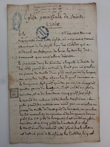 Archives du Rhône - Visites des vingt cimetières de la ville de Lyon et de ses Faubourgs, église paroissiale de Sainte Croix, rapport (1)