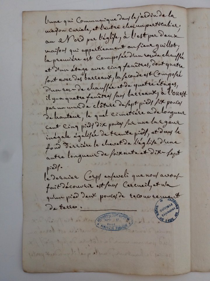 Archives du Rhône - Visites des vingt cimetières de la ville de Lyon et de ses Faubourgs, église paroissiale de faux-bourg de Vaise, rapport (2)