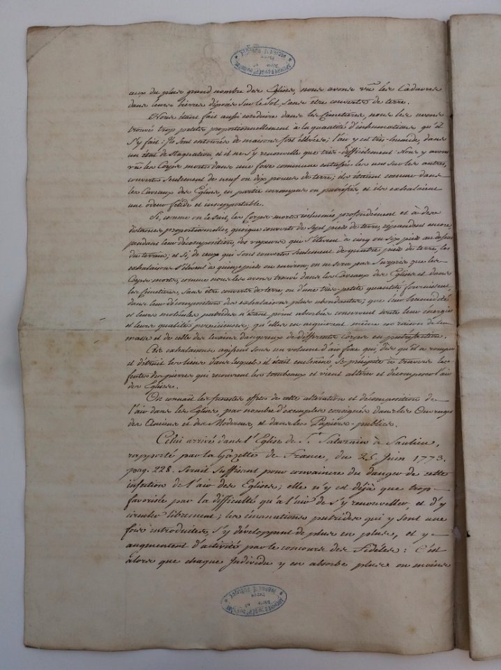 Archives du Rhône - Visites des vingt cimetières de la ville de Lyon et de ses Faubourgs, rapport du 2 mars 1778 (2)