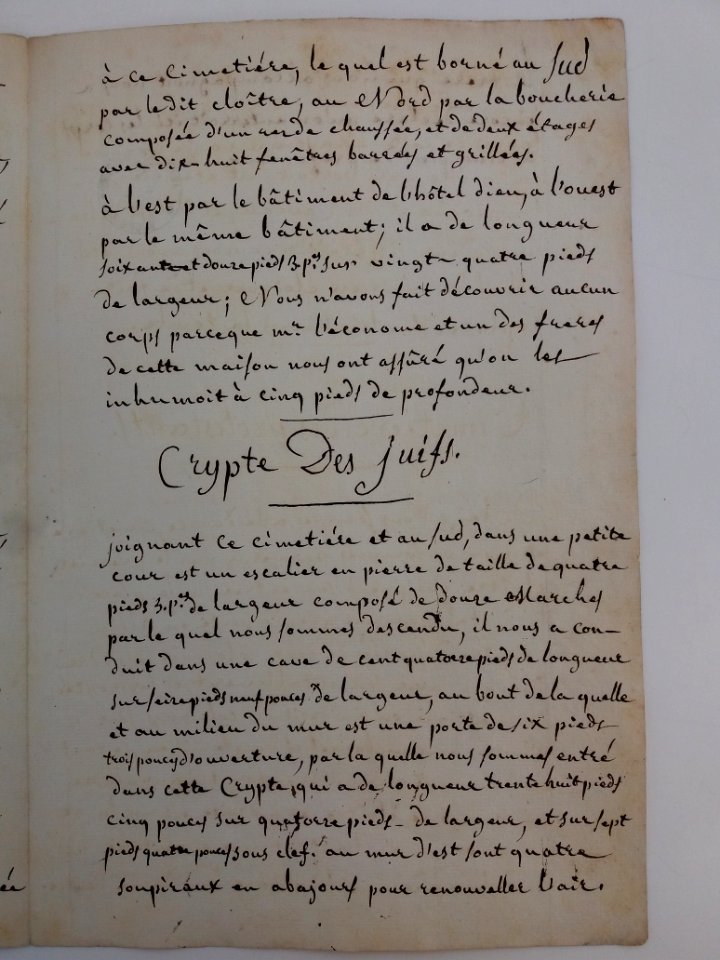 Archives du Rhône - Visites des vingt cimetières de la ville de Lyon et de ses Faubourgs, église de l'Hôtel Dieu, rapport (3)