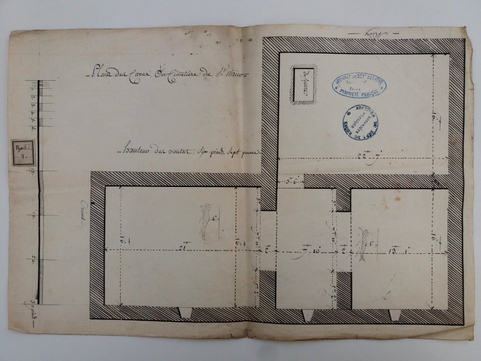 Archives du Rhône - Visites des vingt cimetières de la ville de Lyon et de ses Faubourgs, église Saint-Nizier, plan du cimetière