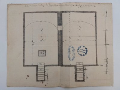 Archives du Rhône - Visites des vingt cimetières de la ville de Lyon et de ses Faubourgs, chapelle des Pénitents de la Miséricorde, plan de la cave