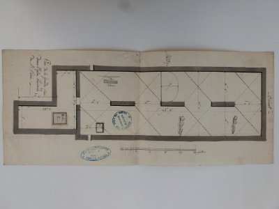 Archives du Rhône - Visites des vingt cimetières de la ville de Lyon et de ses Faubourgs, église Saint-Pierre, plan de la grande cave