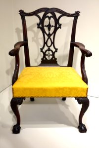 Armchair, Philadelphia, 1770-1775, carving attributed to John Pollard, mahogany - Chazen Museum of Art - DSC02490