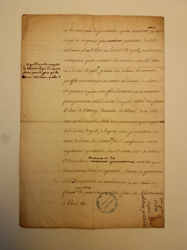 Archives du Rhône - 6D1 - Nouvelles lettres patentes de la Société Royale de Lyon du 1er Nov 1750 (4)