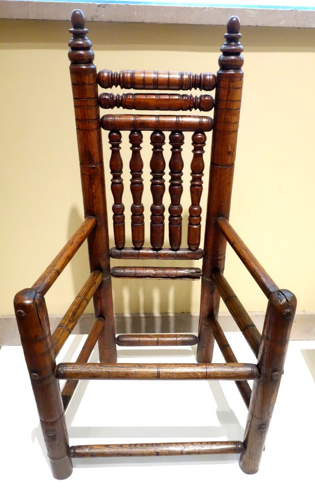 Armchair, America, 1650-1700, oak - Brooklyn Museum - DSC09094
