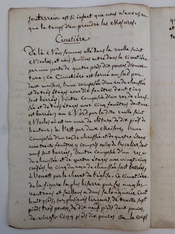 Archives du Rhône - Visites des vingt cimetières de la ville de Lyon et de ses Faubourgs, église paroissiale de Saint Paul, rapport (2)