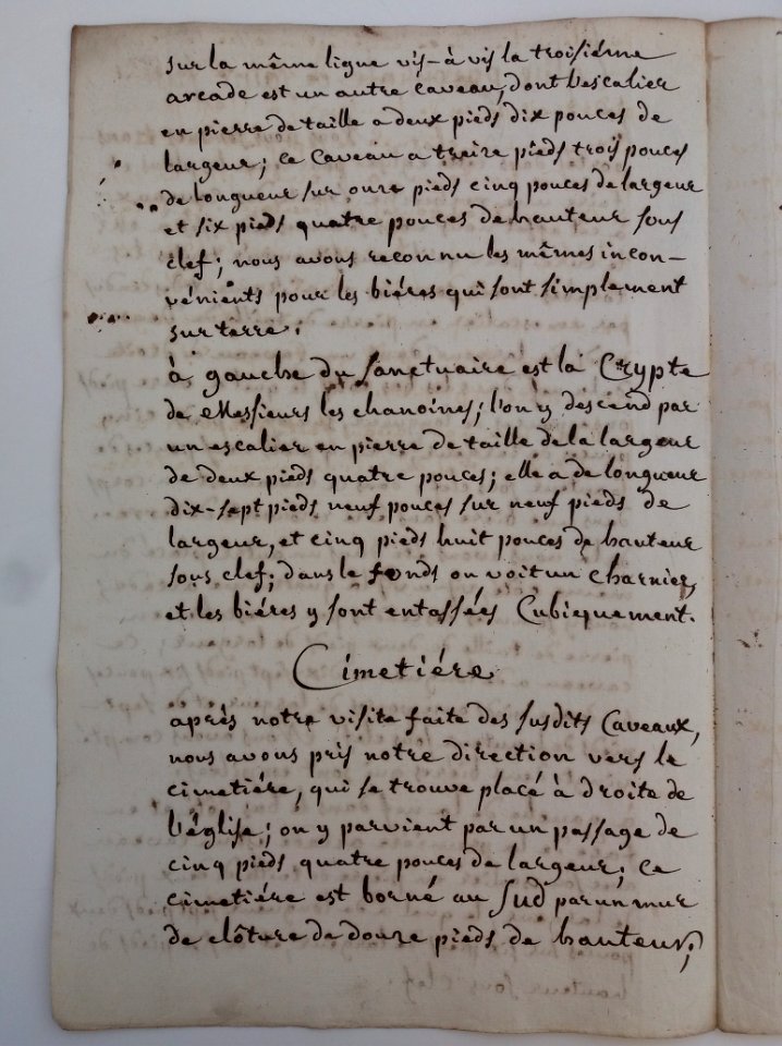 Archives du Rhône - Visites des vingt cimetières de la ville de Lyon et de ses Faubourgs, église paroissiale de Saint Just, rapport (2)