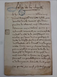 Archives du Rhône - Visites des vingt cimetières de la ville de Lyon et de ses Faubourgs, église de la Charité, rapport (1)