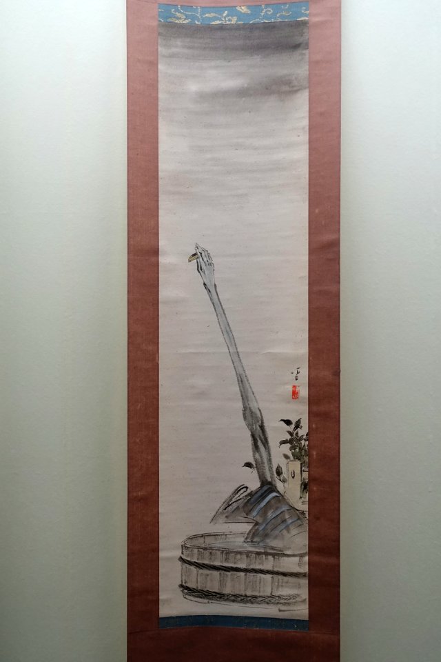 Arm of a woman reaching out from a washtub to grasp a comb, from the Tokaido Yotsuya kaidan, by Ito Seiu - Edo-Tokyo Museum - Sumida, Tokyo, Japan - DSC06862