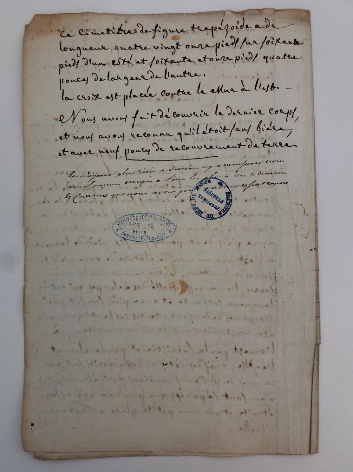 Archives du Rhône - Visites des vingt cimetières de la ville de Lyon et de ses Faubourgs, église paroissiale de Saint Nizier, rapport (4)