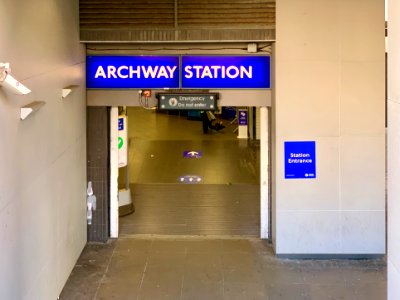 Archway Station entrance under Archway Tower 2020 photo