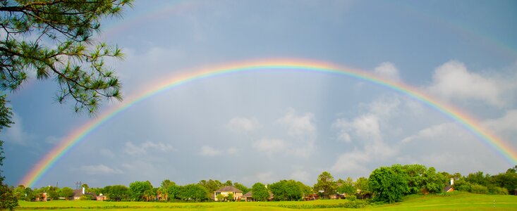 Nature rainbow sky blue rainbow