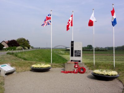 Arnhem, grens Overbetuwe, oorlogsmonument ligging