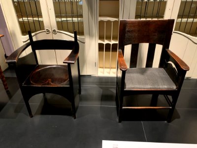 Armchairs designed by Charles Rennie Mackintosh photo