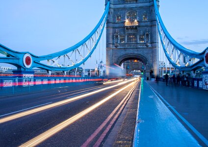 Road structure blue bridge