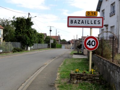 Bazailles (Meurthe-et-M.) city limit sign