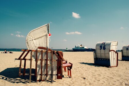 Baltic sea beach chair travemünde photo
