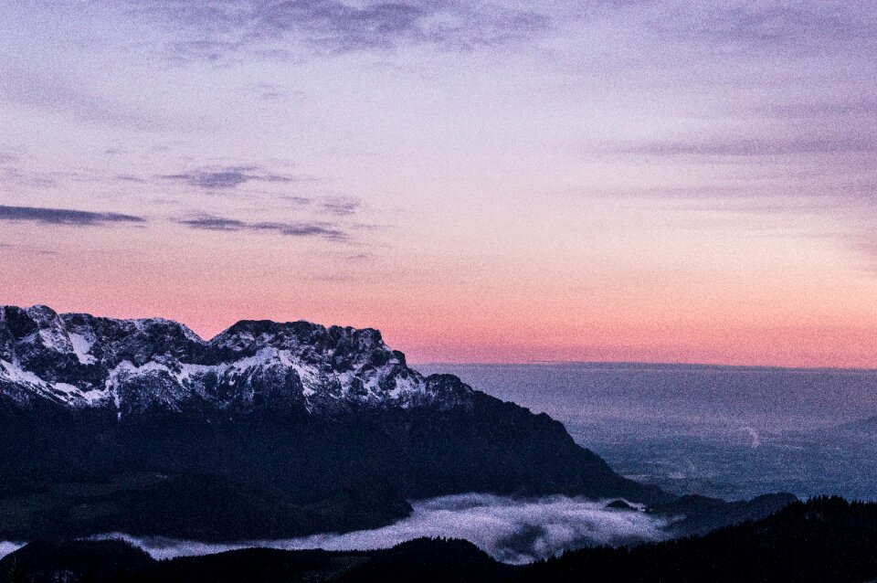 Fog bank sunrise mood photo