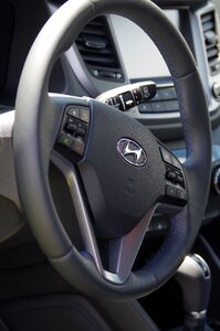 Car steering wheel interior photo