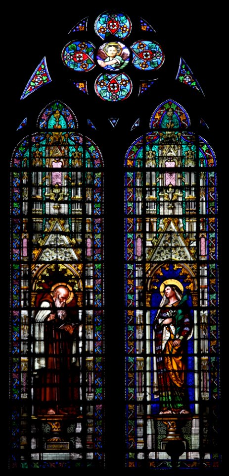 Basilique Sainte-Clotilde Paris Vitrail Lusson et Bourdon Saint Paul et une sainte 26102018