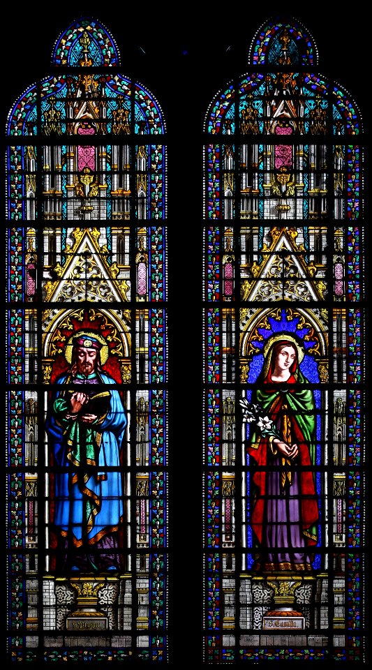 Basilique Sainte-Clotilde Paris Vitrail Lusson et Bourdon Saint Prosper et sainte Camille 26102018