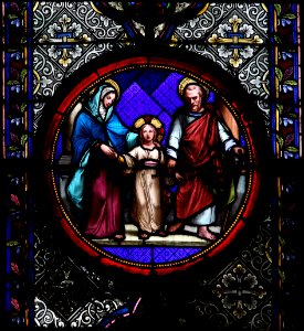 Basilique Sainte-Clotilde Paris Vitrail Sainte Famille 26102018