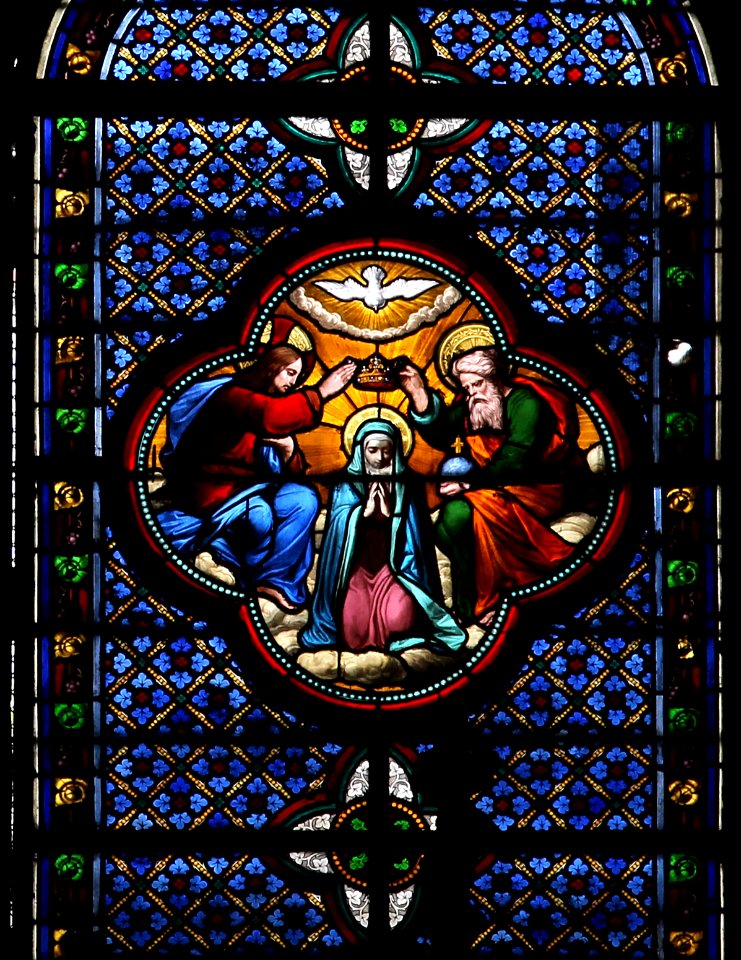 Basilique Sainte-Clotilde Paris Vitrail Couronnement de la Vierge 26102018