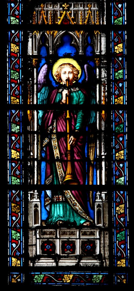 Basilique Sainte-Clotilde Paris Vitrail Lusson Amaury Duval Ange musicien 1 26102018