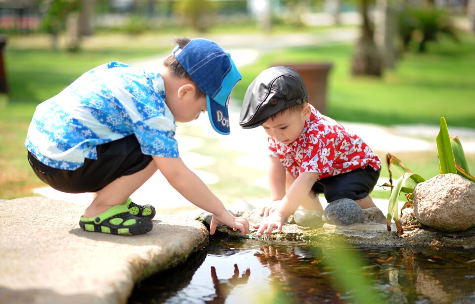 Happy kids playing cute photo