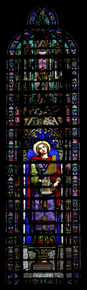 Basilique Sainte-Clotilde Paris Vitrail Lusson et Bourdon Sainte Cécile 26102018
