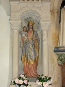 Baudonvilliers (Meuse) église, statue Vierge avec Enfant