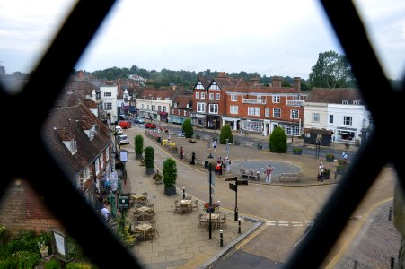 Battle Abbey Green from inside Battle Abbey gatehouse