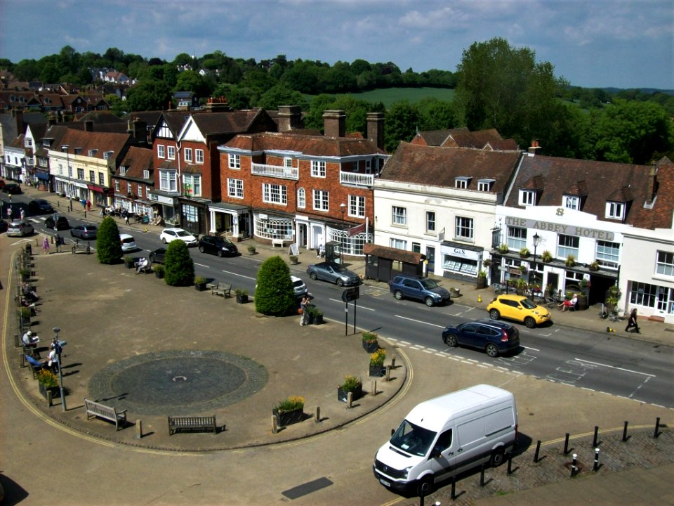 Battle High Street from Abbey gatehouse