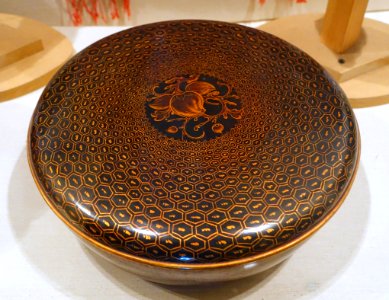 Basket made of varnished and closely-fitted bamboo, Nam Dinh province - Vietnam National Museum of Fine Arts - Hanoi, Vietnam - DSC05247