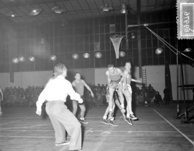 Basketbal Nederland tegen Spanje, Amsterdam, spelmoment, Bestanddeelnr 906-9976