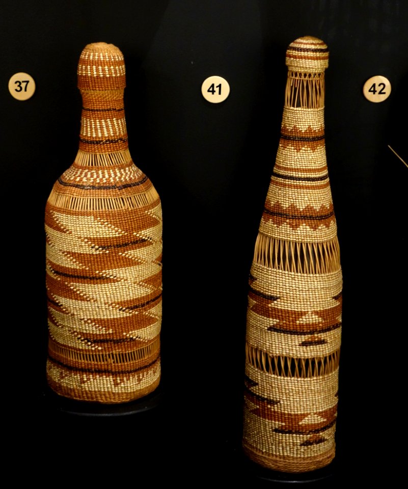 Basket wrapped bottles - Mount Shasta Sisson Museum - DSC02819
